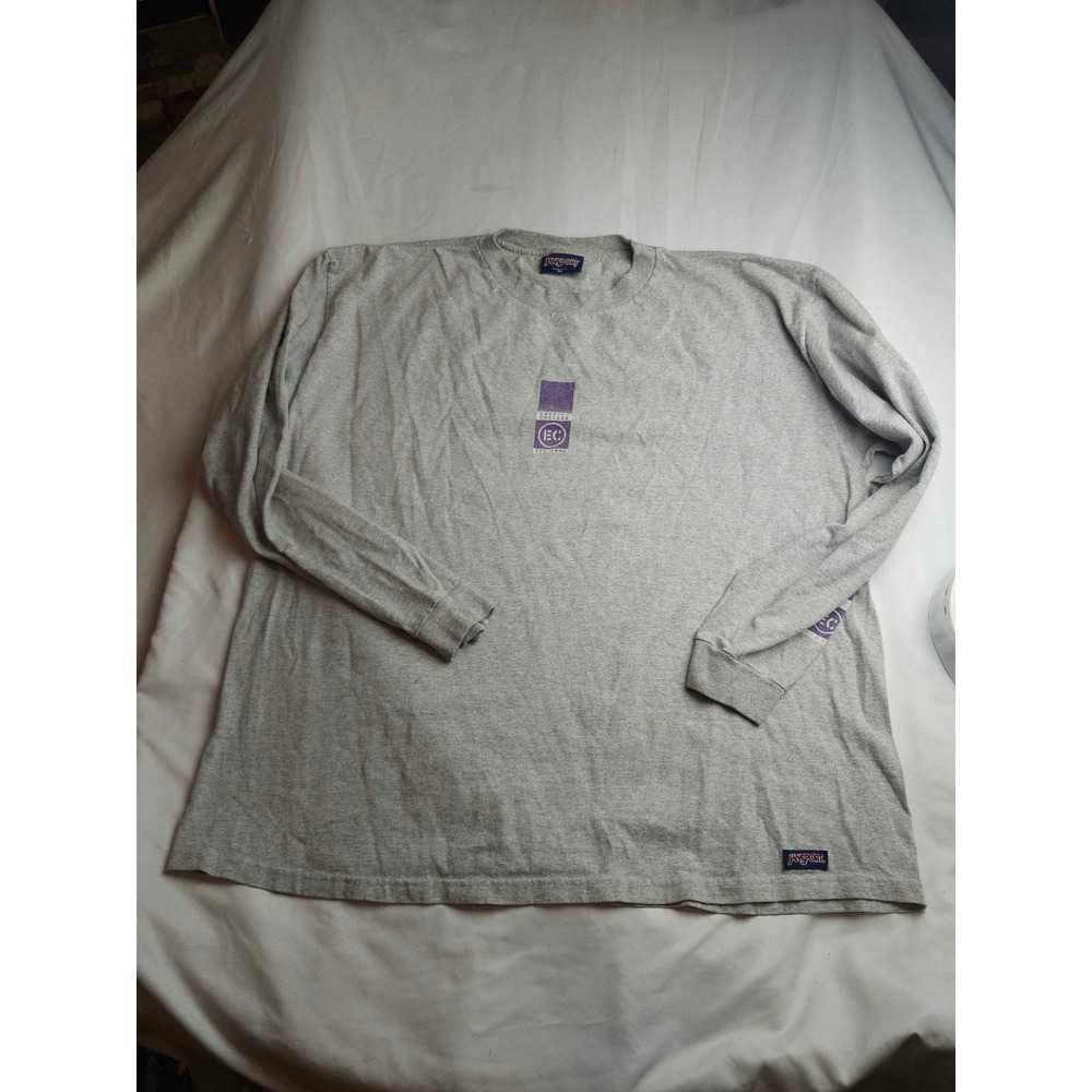 Vintage JanSport Emerson College Long Sleeve T-Shirt Gray Mens XL